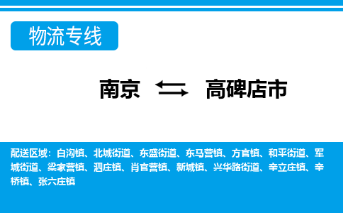 南京到高碑店市的物流-南京到高碑店市物流几天能到