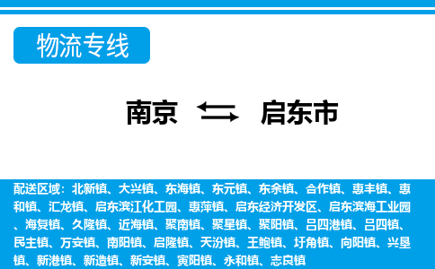 南京到启东市的物流-南京到启东市物流几天能到