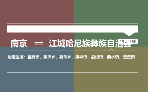 南京到江城哈尼族彝族自治县物流公司-南京到江城哈尼族彝族自治县专线（今日/报价）